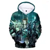 Мужские капюшоны 3d Final Fantasy 7 Capuchon Tops Herfst Winter Harajuku Mannen Mode Toevallige Trui Printed 2