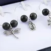 Charms 1set/6pcs Wine Glass Zilver kleurvlinder Dragonfly Fit Marker Kersttafel Decor Sieraden Jaargeschenk