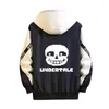 Sweats à capuche pour hommes Sweat à capuche cosplay Undertale Rôle Sans Flowey Impression lumineuse Fermeture à glissière Blanc Noir Épissage Manteau d'été Mode Casual Veste mince