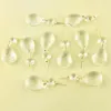 Chandelier Crystal 30pc Faceted Clear Teardrop 38mm Glass Prisms With 14mm Octagon Beads Hanging Garland Wedding Strand