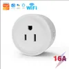 TUYA WIFI SMART PLUG 16A 10A 220V EU US Adapter Wireless Remote Voice Control Power Monitor Timer Socket Home Kit för Alex