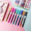 8 Colors Metallic Double Lines Art Markers for Calligraphy Lettering Color Scrapbooking Stationery Out line Pen Drawing Pens