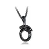 Hanger kettingen mode eenvoudige Ouroboros titanium stalen ketting mannen cadeau hiphop retro trui ketting punk sieraden accessoires groothandel