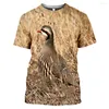 Męskie koszule 2023 3D Huntidge Pircing Bird Print HARAJUKU T-shirt Summer Fashion Casual Tshirt Short Sleeve Streetwear Unisex Tshirts