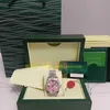 With Original Box Midsize Watch Women Mens 36mm Stainless Steel Diamond Bezel Pink Dial 116244 Jubilee Bracelet Automatic Mechanic3045