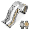 19 mm Watch Accessories Band voor Prince en Queen Strap massief roestvrijstalen zilveren goudarmbandbanden300L