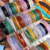 Bangle Real Jades Bangles Women Colorful Chalcedony Thin Round Bar Gemstone For Girlfriend Mom Regali Accessori di alta gioielleria