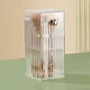 Saklama kutuları 1 parça moda plastik makyaj fırçası kovası yaratıcı ışık lüks ile kapak masaüstü göz kalemi göz farı kutusu