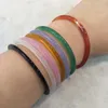 Bangle Real Jades Bangles Women Colorful Chalcedony Thin Round Bar Gemstone For Girlfriend Mom Regali Accessori di alta gioielleria