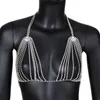 Festive Rhinestone Drill Net Bra Sexy Floral Nightclub Body Chain Ins Same Style Body Chains Women's Jewelry