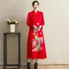 Этническая одежда китайское платье Cheongsam для женщин традиционная винтажная вышивка Qipao Свадебные платья Год элегантная ретро -вечеринка Вестидос