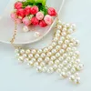 Necklace Earrings Set Fashion Suit Multi-layer Tassel Exaggerated Pearl Woman Party Costume Jewelry Accessories