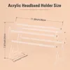 Sieraden zakjes r2le hoofdbandhouder duidelijke organisator acryl haar hoepel display stand haarbandrek voor vrouwen en meisjes