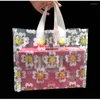 Gift Wrap 50pcs Transparent Flowers Portable Clothing Bag Shopping Plastic