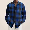 Men's Casual Shirts Lady Exercise Clothe Male Autumn Winter Single Breasted Warm Plaid Lapel Beach Long Sleeve Mens Shirt Pack X