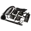 Beauty Items BDSM Bondage Set Black PU Leather With Fluff Soft Hand Leg Cuffs Mouth Gag Rope Whip Nipple Clamps SM Couple Adult sexy Game Toy