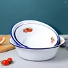 Miski Znakomite delikatny wzór owoców zupa basen vintage emalia retro do kuchni