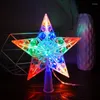 Décorations de Noël C9GA Étoile d'arbre nordique avec la cime d'arbre de perle de cristal de batterie de lumière LED