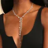 축제 다목적 패션 황갈색 펜던트 섹시한 슈퍼 반짝이는 풀 다이아몬드 목걸이 여성 쇄골 체인 초커