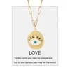 Pendant Necklaces Greek Evil Blue Eye Necklace For Women Gold Color Turkish Woman's Punk Long Chains Stainless Steel Link Collar Choker