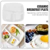 Plates 1Pc Domestic Versatile Stable Multi-grid Breakfast Plate Beautiful Dinner Ceramic Three-grid Dish