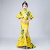 Ethnic Clothing Girl In National Customs Go Display Tailing Full Dress Improvement Cheongsam Noble Children Evening Host Show Serve