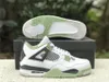 Skor WMNS 4 4s Oil Green Basketball AQ9129-103 Sports Sneakers Sneakers Herr Vit Seafoam Dark Ash Neutral Grå