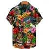 Chemises décontractées pour hommes 2023 Vêtements d'été pour hommes Maya Graphics Tops à manches courtes Hawaïen Hip Hop Streetwear 5XL Tee