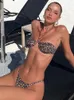 Women S Swimwear Coobbu Halter Cup Sexy Bikinis patchwork Swimsuit Women Women Suit Leopard Bikini مجموعات Solid Beachini Biquini 221231