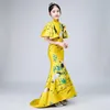 Ethnic Clothing Girl In National Customs Go Display Tailing Full Dress Improvement Cheongsam Noble Children Evening Host Show Serve