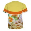 Hip Hop Sportwear Punk Casual Loose Track Automne Hommes Cool Print Ramen Burger avec Frites 3d T-shirt