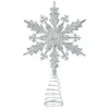 Juldekorationer glitter silver snöflinga trädtopp ornament för hem xmas dekor navidad 2023 år