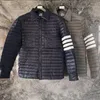 Manteaux en duvet pour hommes, marque de mode, coupe cintrée, col rabattu, veste rayée, solide, mince, vêtements d'hiver décontractés, 2023