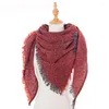 Bufandas CHENKIO Bufandas para mujer Manta de color sólido Cachemira sedosa cálida Tacto triangular Chal envolvente Bufanda cuadrada de lujo