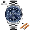 Benyar 2019 Men Watches مجموعة فاخرة العلامة التجارية الفولاذ الكوارتز مشاهدة عارضة عازلة للماء wristwatch Relogio Maschulino323k