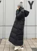 女性Sダウンパーカー冬のジャケットパーカスーパーロングの女性膝の厚い黒いコート221231