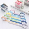 5ロール/セットKawaii Morandi Solid Color Washi Tape set装飾マスキングスクラップブッキング接着剤学校の文房具