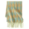 Scarves Women Plaid Scarf Winter Blanket Women's Style Pashmina Shawls Cashmere Thick Wraps Lady Tassel Warm