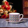 Tasses soucoupes en porcelaine européenne avec porcelaine de luxe, ensemble de soucoupes à café et à thé au lait, vaisselle élégante, cadeaux d'anniversaire de mariage