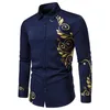 Men's Casual Shirts Mens Long Sleeve Rayon Tops Men Autumn Winter Single Breasted Lapel Leaf Print Beach Button Down Bodysuit Fitted Dress