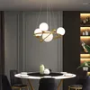 Supports de lampe Moderne Nordique Led Lustre Pendentif Anneau Rond Doré Pour Salon Cuisine Salle À Manger Chambre Boule De Verre Suspendu Lumière