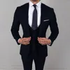Męskie garnitury klasyczne czarne dla mężczyzn Slim Fit Wedding Groom Tuxedo Business Blazer Banquet 3 -częściowy zestaw kurtki kamizelki Terno Masculino