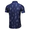 Mäns avslappnade skjortor 2023 Sommarkläder plus asiatisk storlek M-7XL Fashion 9 Style Design Kort ärmskjorta Mäntryck Hawaii Beach Blus