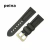 22mm 24mm Man New Top Grade Black Diving Silicone Rubber Watch Bands Strap for Panerai Bands248J