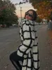 Mulheres misturas coldyingan falso cordeiro xadrez lapela jaqueta feminina elegante senhoras manga longa casaco outono inverno botão bolso casual sobretudo 221231