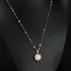 Подвесные ожерелья стиль удачи цветочный ожерелье для женщин титановая стальная модная цепочка