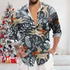 Casual shirts voor heren mannen met lange mouwen shirt kerstbanket vakantie gedrukte tops jaren mode rendier cartoon 2023