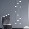 Lámparas colgantes Lámpara de techo simple moderna Sala de estar Decoración del hogar Iluminación Nordic Led Escalera Ático