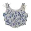 Intimo modellante da donna Corsetto da donna Canotta Crop Top Sexy Coulisse Sling Senza maniche Avvolgere il petto Corsetto Canotte Vita Cinchers Sottoseno