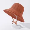 Berets Spring And Autumn Leather Standard Solid Color Curling Fisherman Hat Ladies Versatile Outdoor Sun Protection